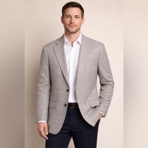 Vintage Silk Barrington Elegant Gray Men's Blazer.